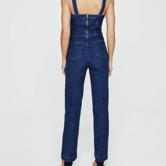 NEW AG Calli Fitted Overalls denim design in Foliage for women 1125 7m3 - Picture 4 of 9